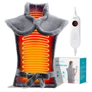 Nwt Washable Fleece Heating Pad Wrap Auto Off Pain Relief Therapy Weighted